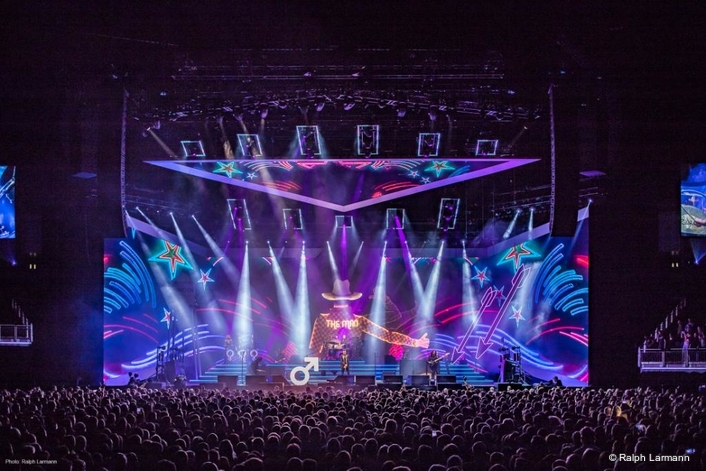 The Killers performed at the O2 Arena in London, with lighting design by Steven Douglas featuring the Claypaky Scenius Unico