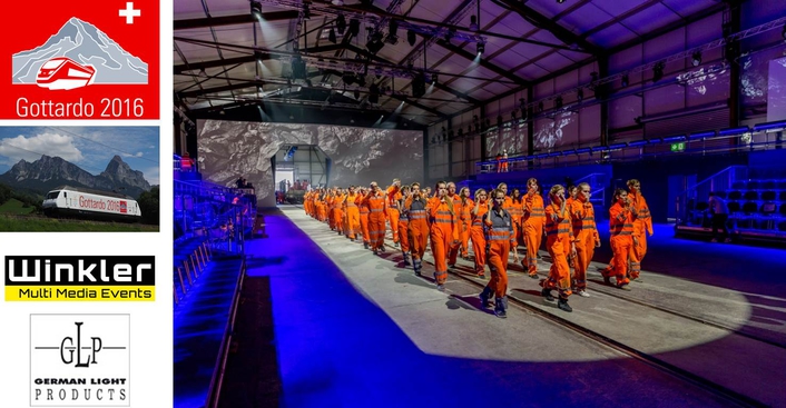Gotthard Base Tunnel’s opening show radiates with GLP impression X4 Bars