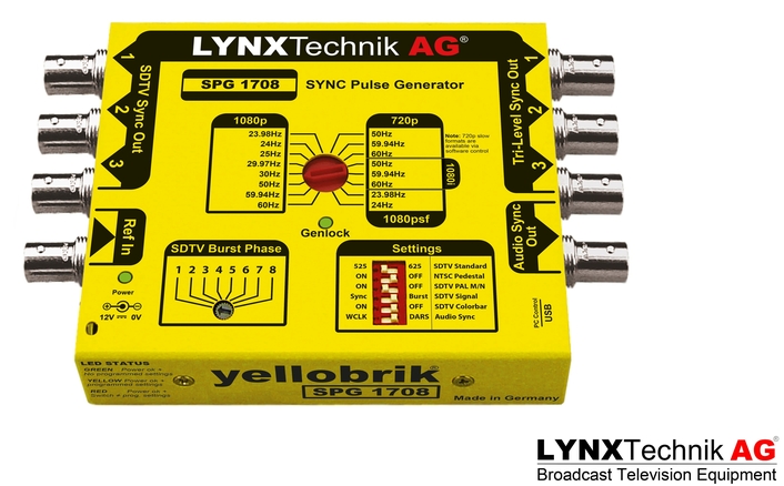 LYNX Technik Announces Second Generation yellobrik Sync Pulse Generator with Genlock   