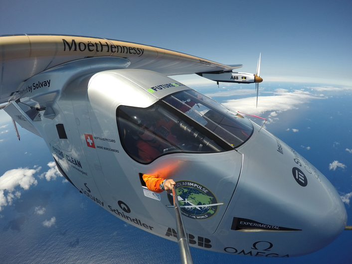 Seville/ Spain/ Solar-powered airplane/ Solar Impulse 2/ round the world flight